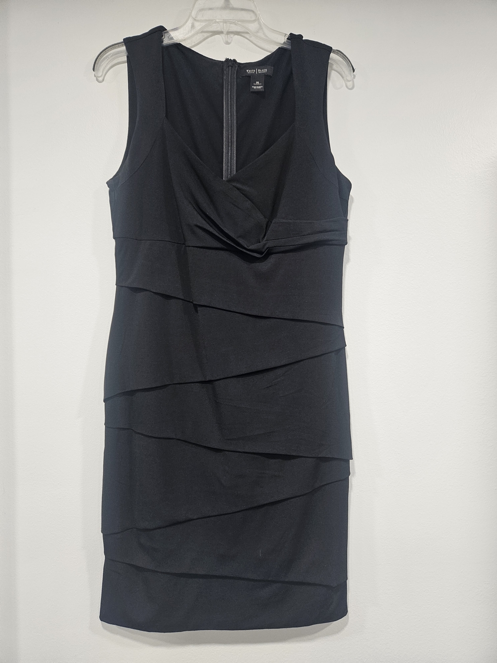 White House Black Market  Black Sleeveless Tiered Midi Dress. 14